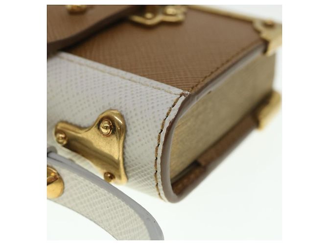 Saffiano PRADA Notepad Charm Safiano leather Brown Auth ar10387b - view 16