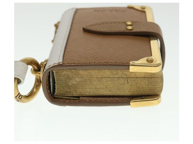 Saffiano PRADA Notepad Charm Safiano leather Brown Auth ar10387b - view 3