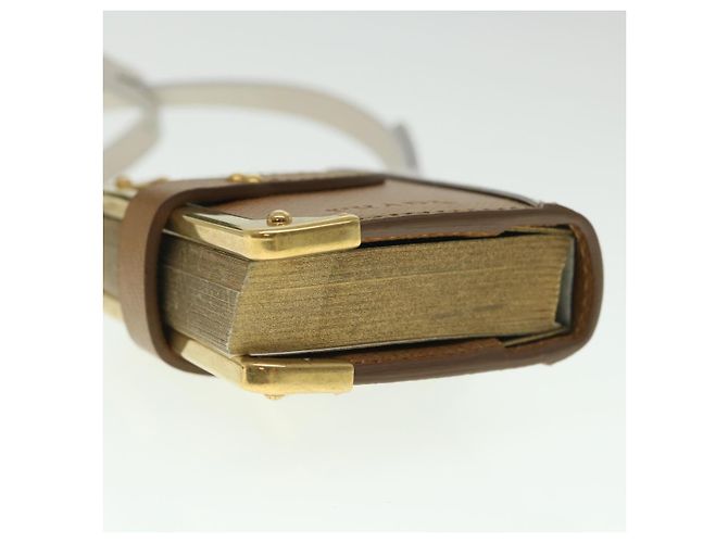 Saffiano PRADA Notepad Charm Safiano leather Brown Auth ar10387b - view 4
