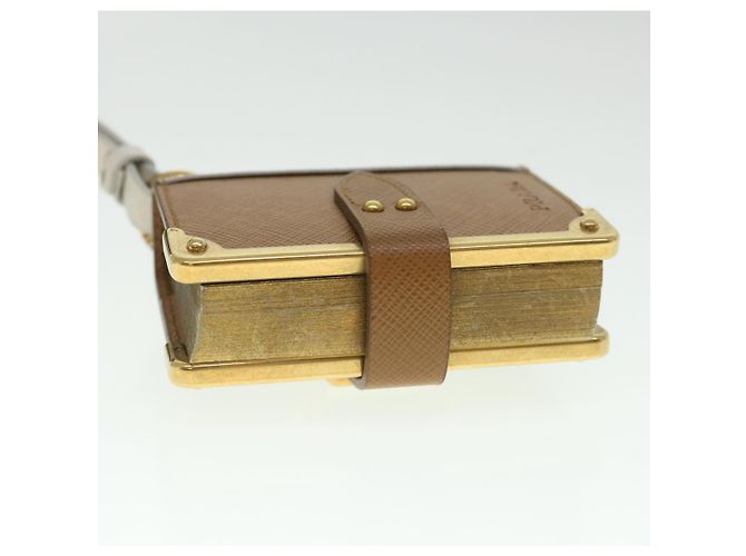 Saffiano PRADA Notepad Charm Safiano leather Brown Auth ar10387b - view 5