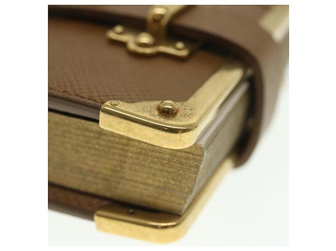 Saffiano PRADA Notepad Charm Safiano leather Brown Auth ar10387b - view 8