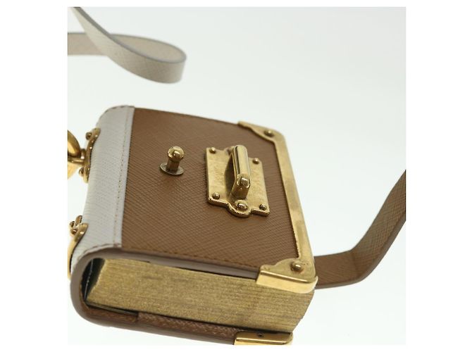 Saffiano PRADA Notepad Charm Safiano leather Brown Auth ar10387b - view 9