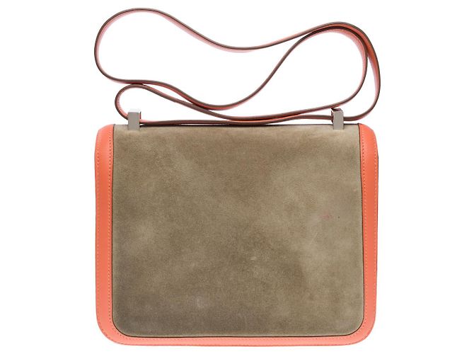 Hermès Sac HERMES Constance en Suède Gris - 101461 - vue 4