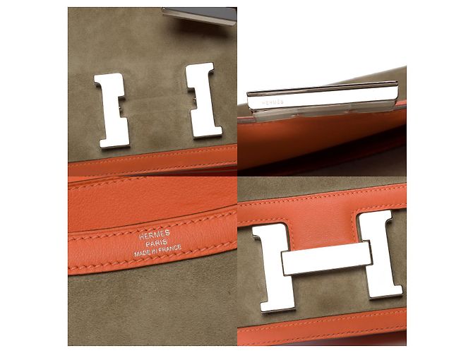 Hermès Sac HERMES Constance en Suède Gris - 101461 - vue 7