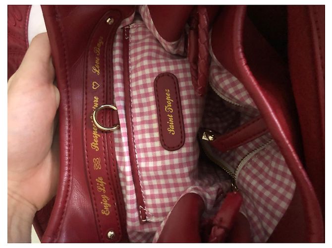 Borsa Lancel Paris Le Brigitte Bardot Edizione limitata Saint Tropez Rosso Bordò - vista 4