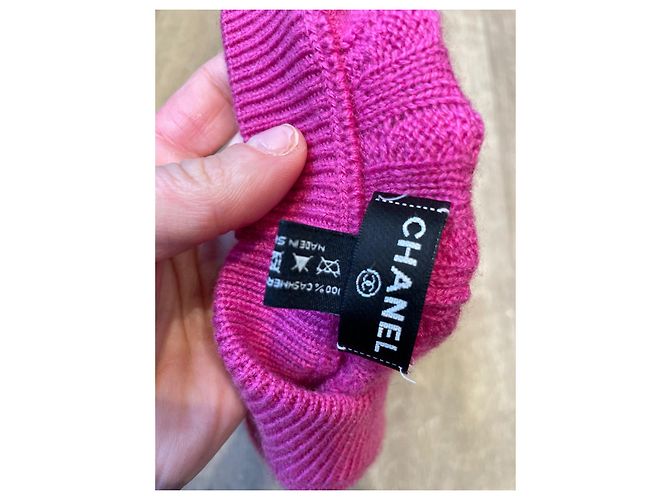 Berretto Chanel Rosa in Cashmere - vista 4