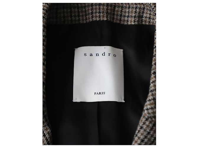 Sandro Checked Suit Jacket in Multicolor Wool - view 4