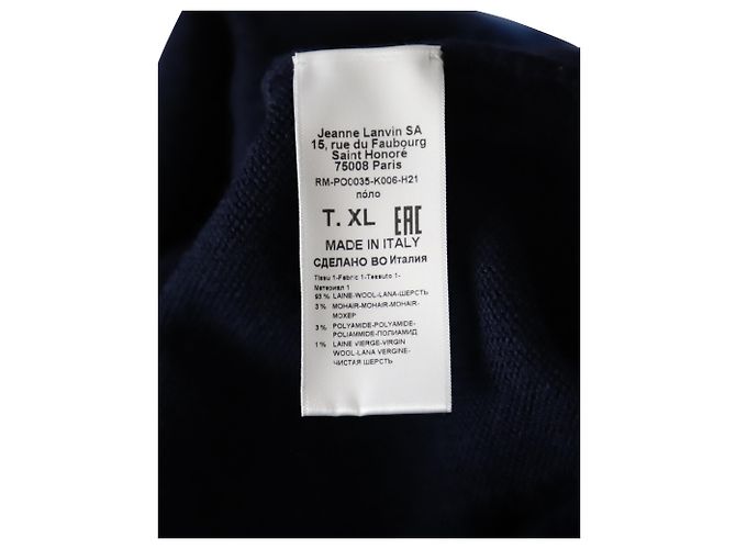 Lanvin Flame Slogan Intarsia-Knit Jumper In Navy Blue Wool - view 5