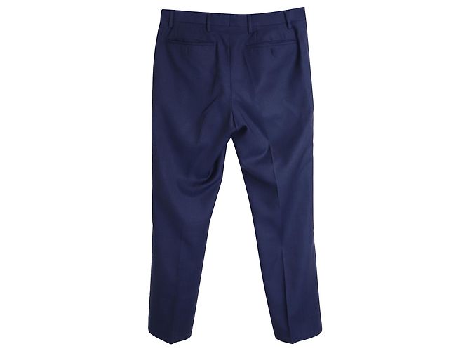 Pantalon ajusté Burberry en laine bleue - vue 3