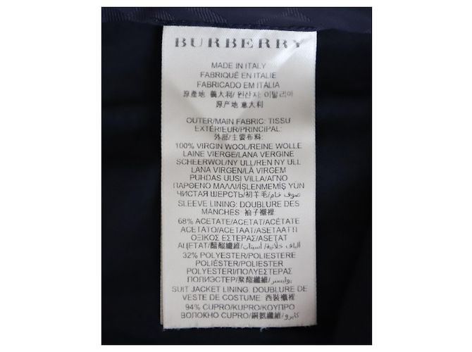 Pantalon ajusté Burberry en laine bleue - vue 6