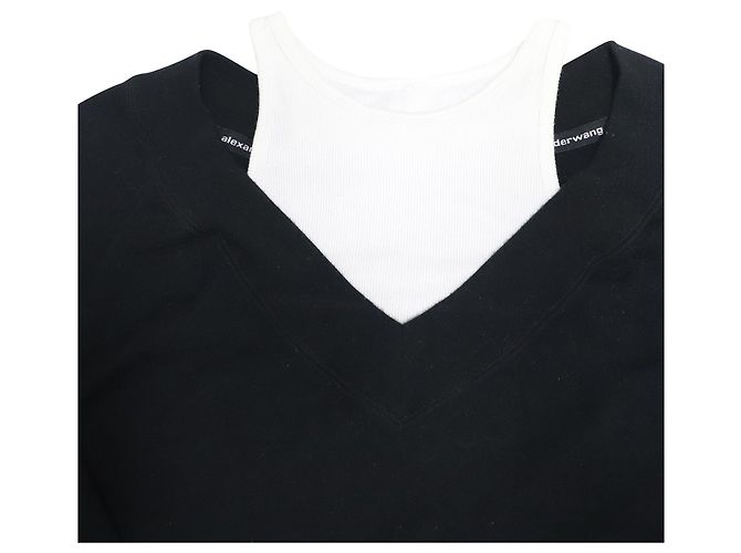 Mehrlagiges Pulloverkleid von Alexander Wang aus schwarzer Merinowolle - Ansicht 6