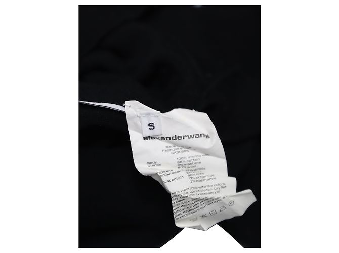 Mehrlagiges Pulloverkleid von Alexander Wang aus schwarzer Merinowolle - Ansicht 9