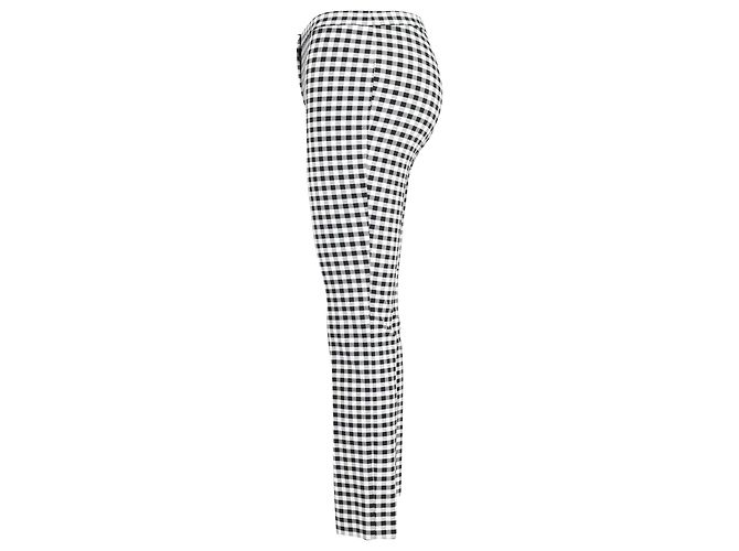 Pantalón de cuadros Theory de viscosa blanca y negra Negro - vista 2