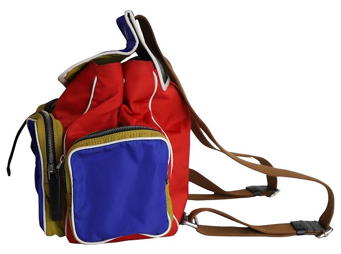 Marni Color Block Backpack in Multicolor Polyamide - view 2