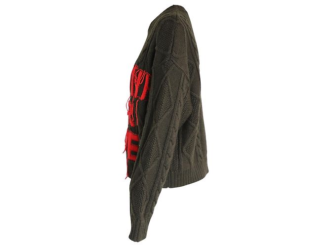Valentino „I Breathe Your Love“-Pullover aus grüner Schurwolle - Ansicht 2