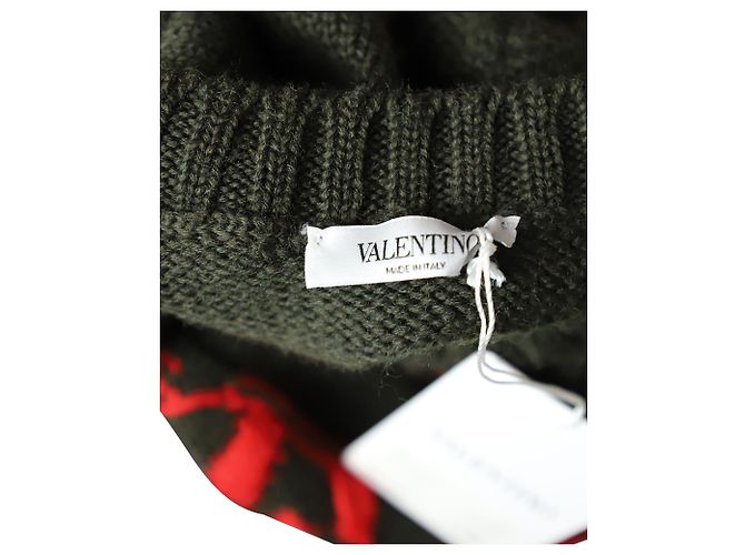 Valentino „I Breathe Your Love“-Pullover aus grüner Schurwolle - Ansicht 4