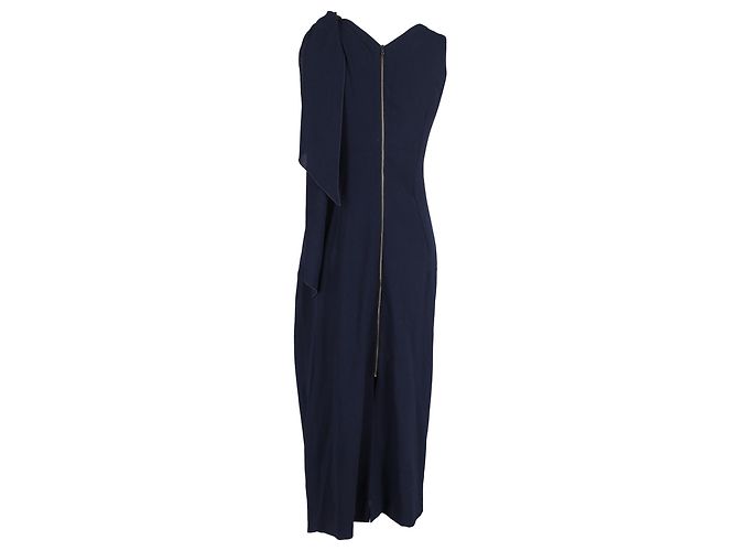 Roland Mouret Midikleid aus marineblauem Polyester - Ansicht 3