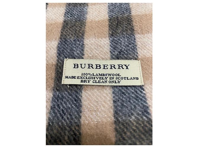 Sciarpa Burberry beige in lana a quadri - vista 3
