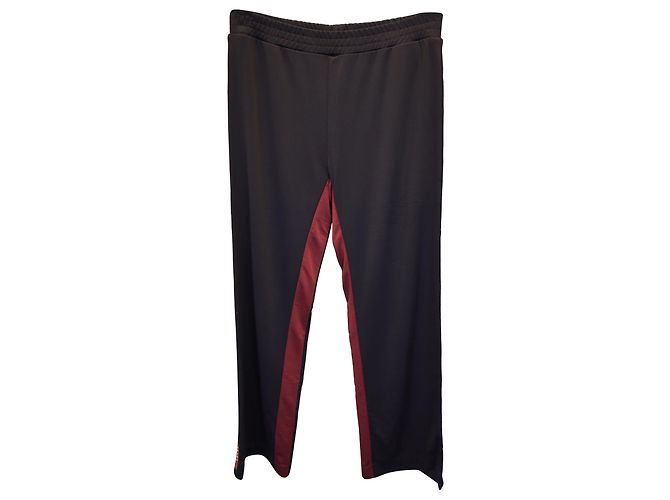 Conjunto de chaqueta con capucha y pantalón de chándal a rayas rojas de Prada en viscosa negra - vista 7