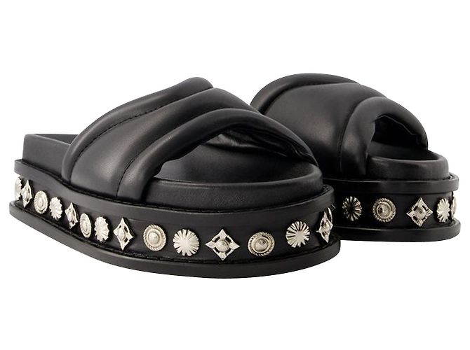 AJ1329 Sandali - Toga Pulla - Pelle - Nero - vista 2