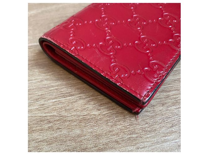 Cartera Gucci de piel roja con logo GG - vista 5