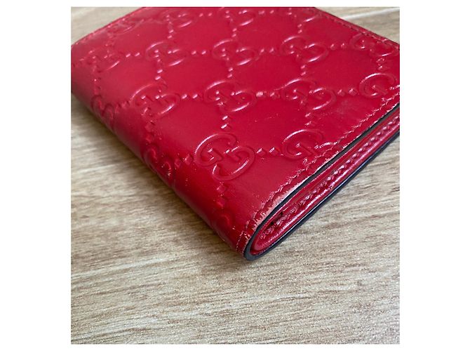 Cartera Gucci de piel roja con logo GG - vista 7