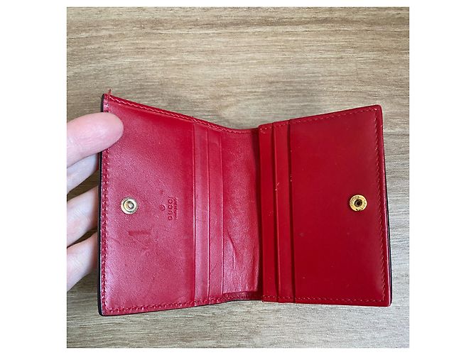 Cartera Gucci de piel roja con logo GG - vista 9