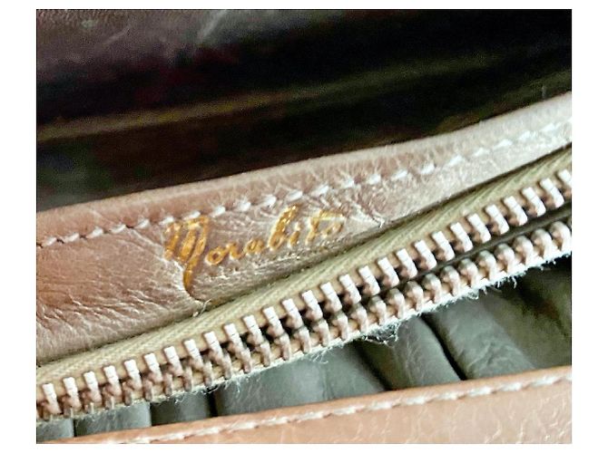 Autre Marque Piccola borsa a mano in pelle esotica taupe - vista 8