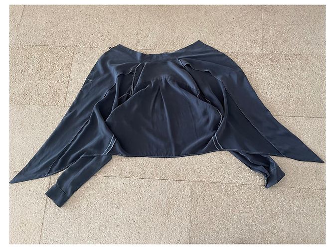 Apostrophe Herz-Wickelbluse Apostroph Seidensatin dunkelgrau T. 36 Anthrazitgrau - Ansicht 3