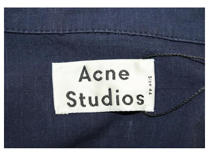 Camicia Button Down di Acne Studios in cotone blu navy - vista 3