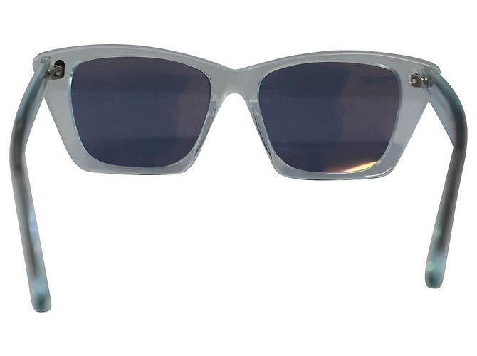 Acne Studios Ingridh Cat Eye Sunglasses in Light Blue Acetate - view 4