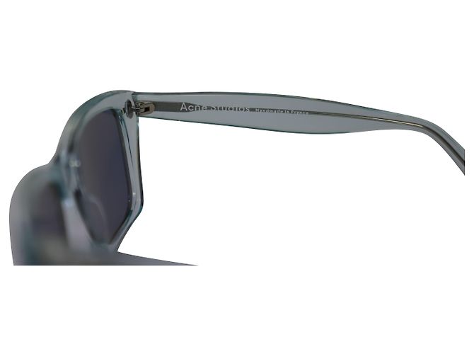 Acne Studios Ingridh Cat Eye Sunglasses in Light Blue Acetate - view 5
