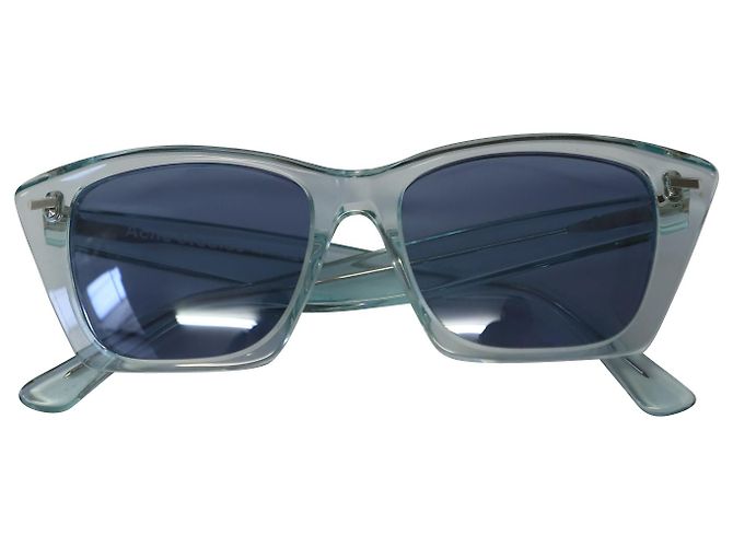 Acne Studios Ingridh Cat Eye Sunglasses in Light Blue Acetate - view 6