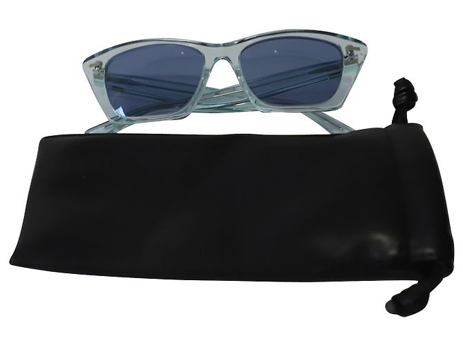 Acne Studios Ingridh Cat Eye Sunglasses in Light Blue Acetate - view 7