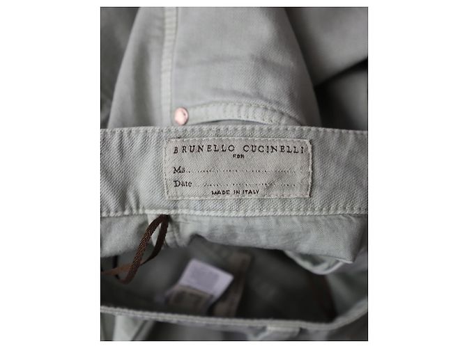 Brunello Cucinelli Vaqueros denim de pernera recta y talle medio en algodón verde - vista 3