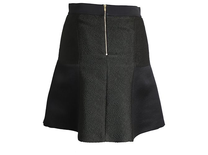 Falda acampanada Sandro Paris de poliéster negro - vista 3