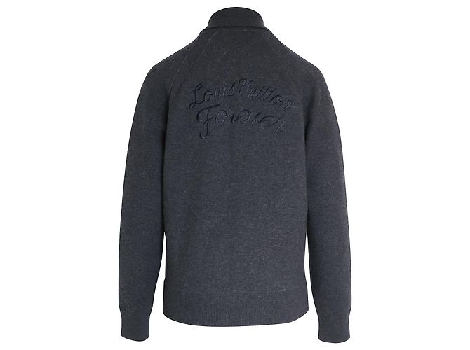 Blouson Bomber Zippé Louis Vuitton Forever Front en Cachemire de Coton Gris - vue 3