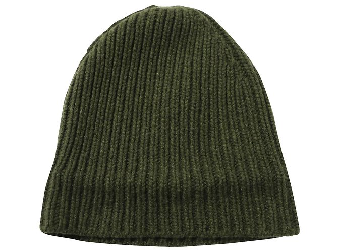 Gorro Bottega Veneta de canalé en cachemira verde - vista 4