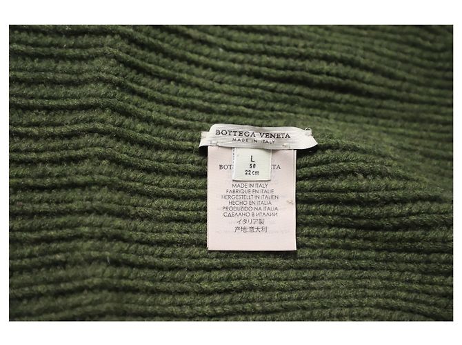 Gorro Bottega Veneta de canalé en cachemira verde - vista 5