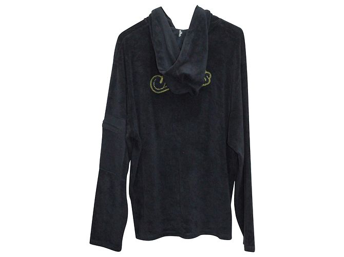 Loewe Hooded Jacket in Navy Blue Cotton - view 2