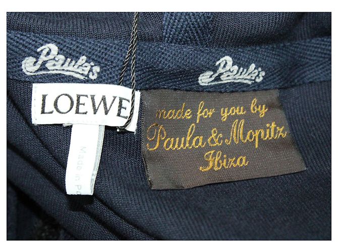 Loewe Hooded Jacket in Navy Blue Cotton - view 4