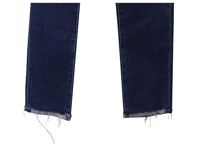 Vaqueros con dobladillo desgastado de J Brand en denim de algodón azul - vista 5