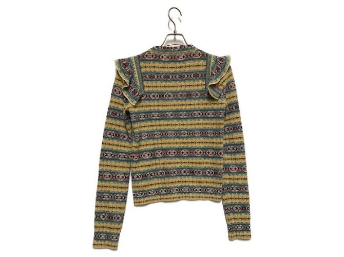 ***LOUIS VUITTON (Louis Vuitton)  Gebrauchtes Rüschenstrickoberteil Blau Gelb - Ansicht 2