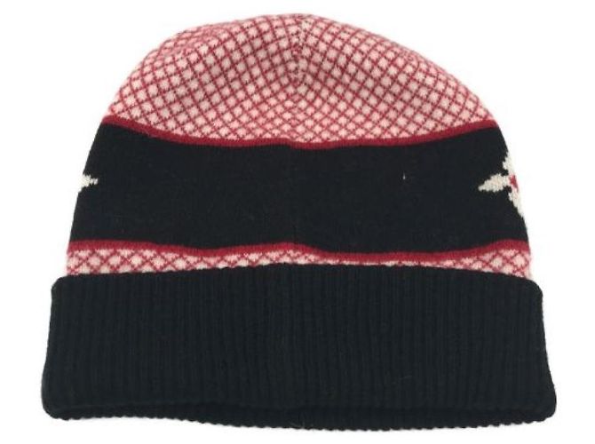 ***LOUIS VUITTON (Louis Vuitton)  Cappello in maglia Bonnet d'Euvre LV Rosso Blu navy - vista 2