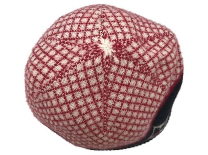 ***LOUIS VUITTON (Louis Vuitton)  Cappello in maglia Bonnet d'Euvre LV Rosso Blu navy - vista 5