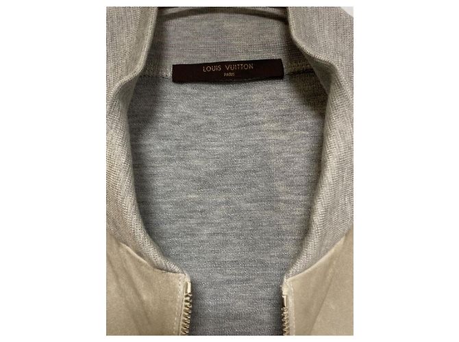 ***LOUIS VUITTON (Louis Vuitton)  Wildleder-Strickblouson Grau - Ansicht 3