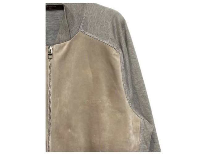 ***LOUIS VUITTON (Louis Vuitton)  Wildleder-Strickblouson Grau - Ansicht 4