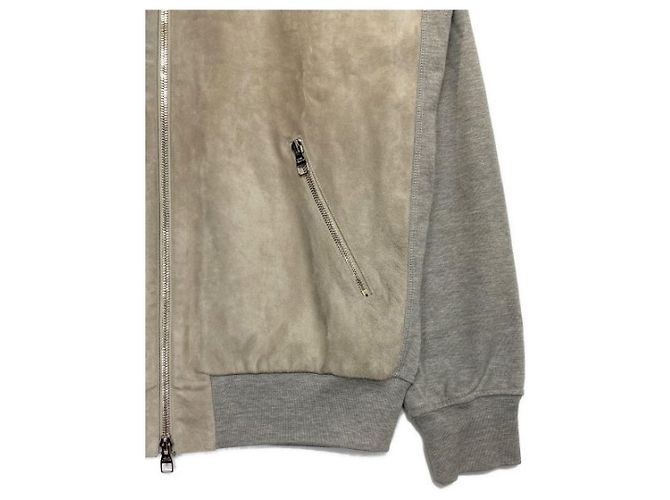 ***LOUIS VUITTON (Louis Vuitton)  Wildleder-Strickblouson Grau - Ansicht 5