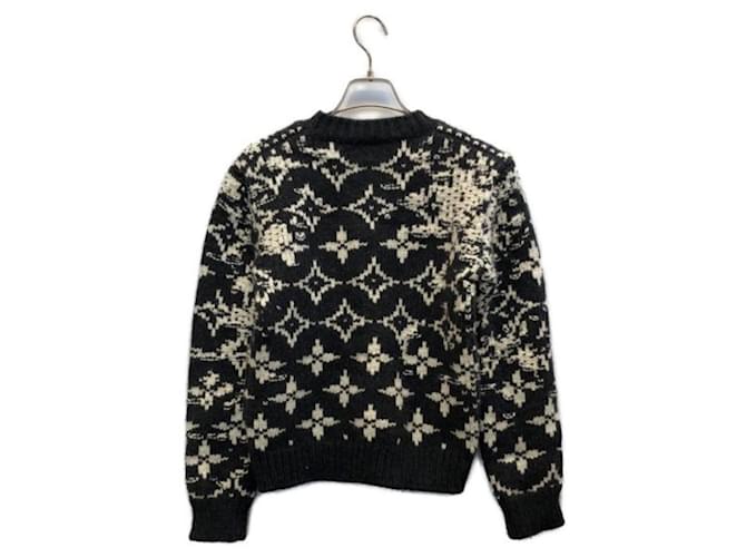 ***LOUIS VUITTON (Louis Vuitton)  Strickpullover mit verzerrtem Monogramm und Rundhalsausschnitt Grau - Ansicht 2