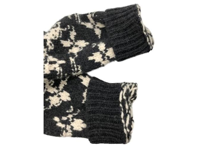 ***LOUIS VUITTON (Louis Vuitton)  Strickpullover mit verzerrtem Monogramm und Rundhalsausschnitt Grau - Ansicht 5